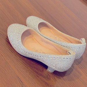 Shiny sparkly mid heels